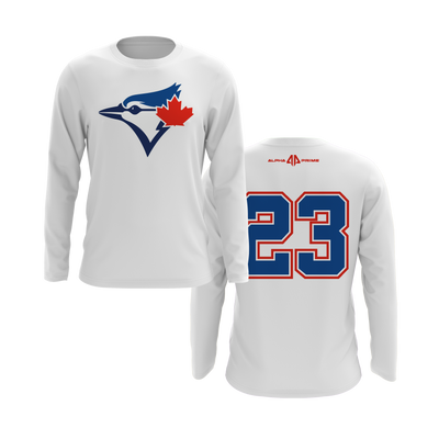 Personalized CCLL Blue Jays Coach Pitch Logo Long Sleeve Shirt