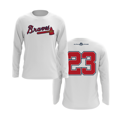 Personalized Braves Logo Long Sleeve Shirt