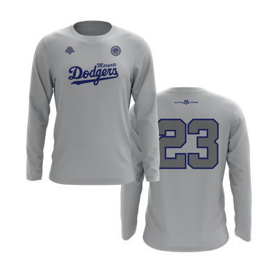 Personalized Margate Dodgers Logo Long Sleeve Shirt
