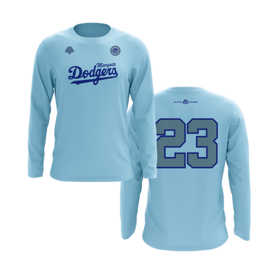 Personalized Margate Dodgers Logo Long Sleeve Shirt