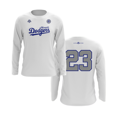 Personalized Margate Dodgers Logo Long Sleeve Shirt