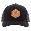 AP Patch Trucker Snapback Hat - 112RCHHX-Black/Black