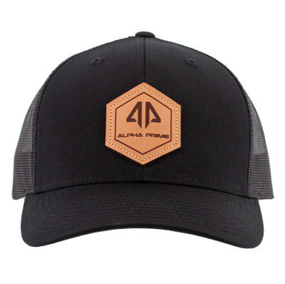 AP Patch Trucker Snapback Hat - 112RCHHX-Black/Black