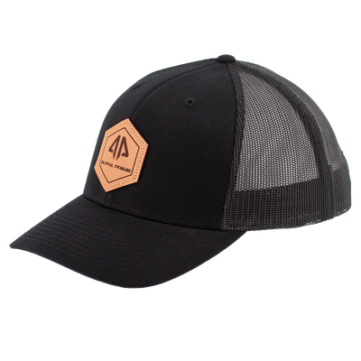 AP Patch Trucker Snapback Hat - 112RCHHX-Black/Black