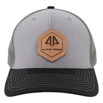 AP Patch Trucker Snapback Hat - 112RCHHX-Grey/Charcoal/Black