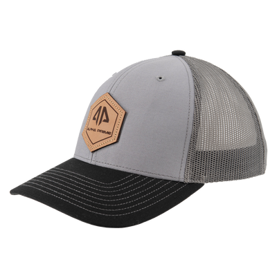 AP Patch Trucker Snapback Hat - 112RCHHX-Grey/Charcoal/Black