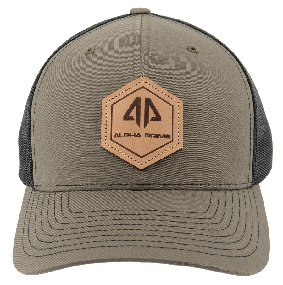 AP Patch Trucker Snapback Hat - 112RCHHX-Olive/Black
