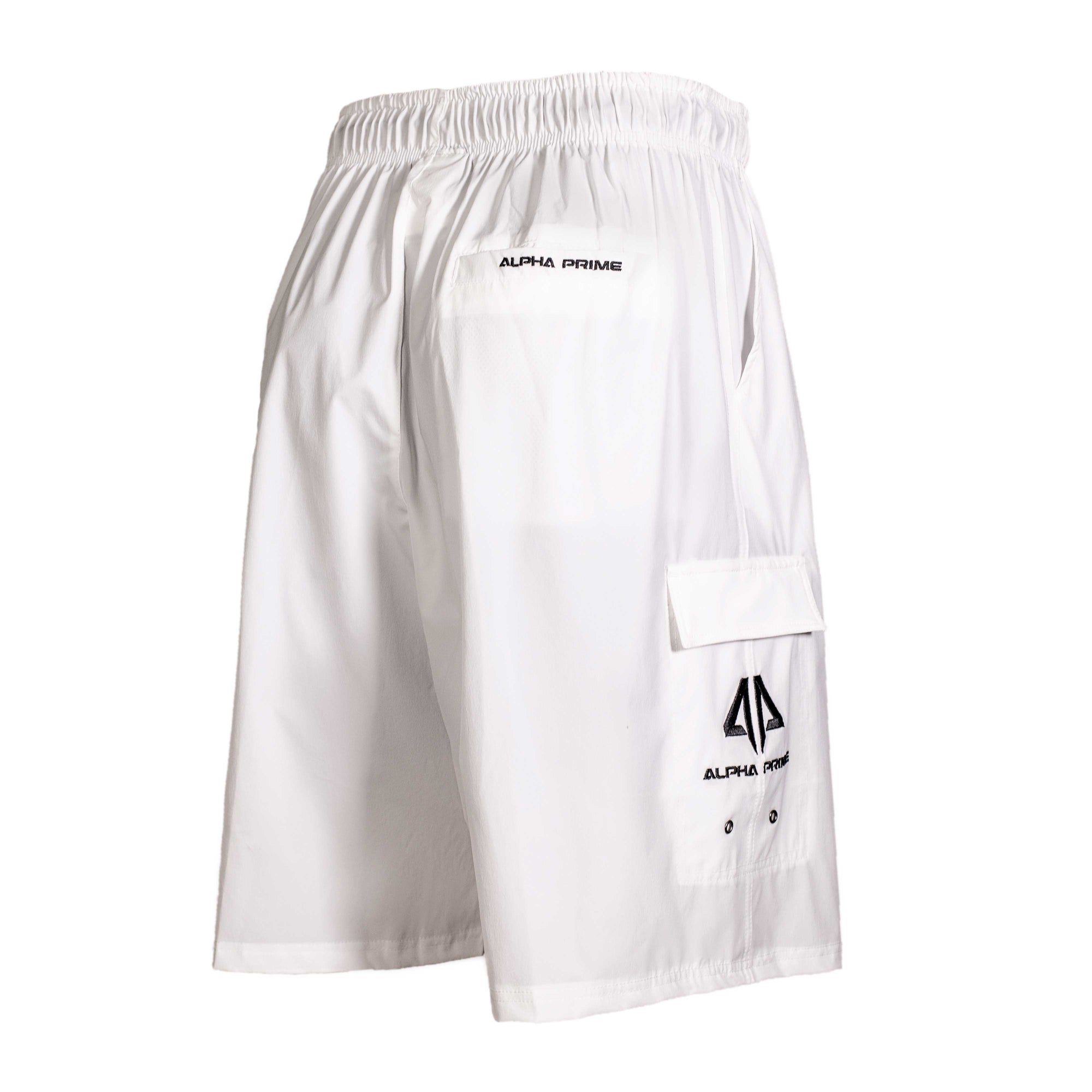 – Prime Alpha - White Sports Shorts Alpha Prime Microfiber