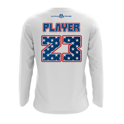 Personalized Legacy Elite Star LE Logo Long Sleeve White Shirt