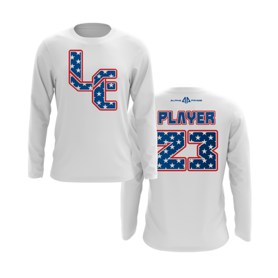 Personalized Legacy Elite Star LE Logo Long Sleeve White Shirt
