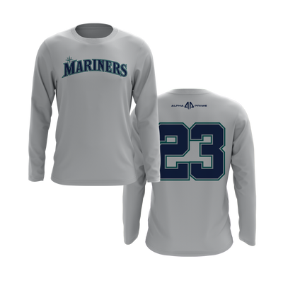 Personalized Mariners Logo Long Sleeve Shirt