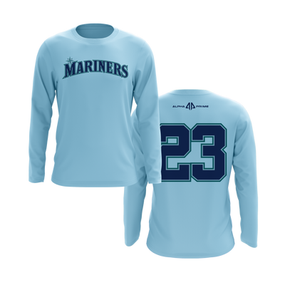 Personalized Mariners Logo Long Sleeve Shirt