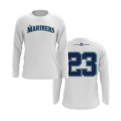 Personalized Mariners Logo Long Sleeve Shirt