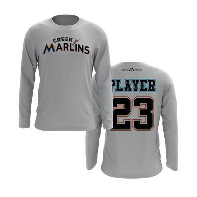 Personalized CCLL Marlins Logo Long Sleeve Shirt