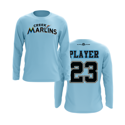 Personalized CCLL Marlins Logo Long Sleeve Shirt