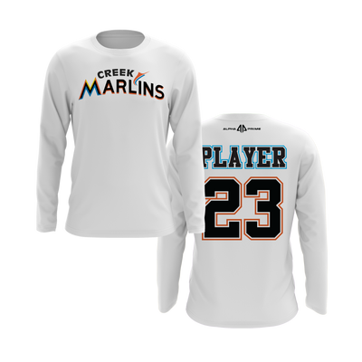 Personalized CCLL Marlins Logo Long Sleeve Shirt