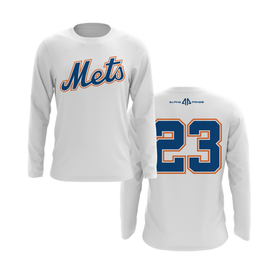 Personalized Mets Logo Long Sleeve Shirt
