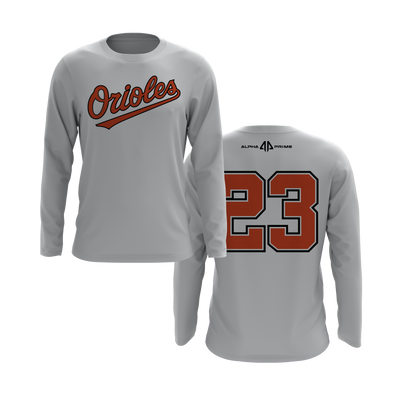 Personalized Orioles Logo Long Sleeve Shirt