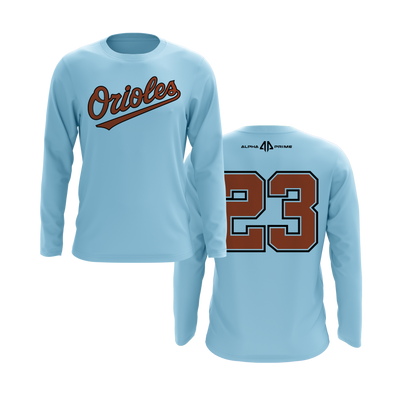Personalized Orioles Logo Long Sleeve Shirt