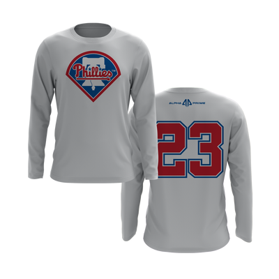 Personalized Phillies Logo Long Sleeve Shirt