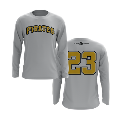 Personalized Pirates Logo Long Sleeve Shirt