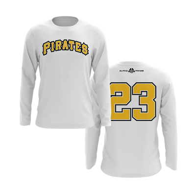 Personalized Pirates Logo Long Sleeve Shirt