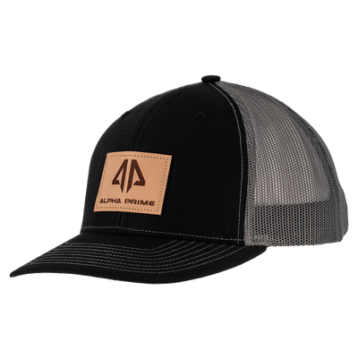 AP Patch Trucker Snapback Hat - 112RCHSQ-Black/Charcoal