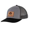 AP Patch Trucker Snapback Hat - 112RCHSQ-Grey/Charcoal/Black