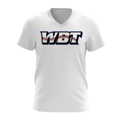 Personalized WBT Logo Women's White V-Neck Shirt