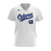 Personalized Cobras Special Font Logo Women's White V-Neck Shirt