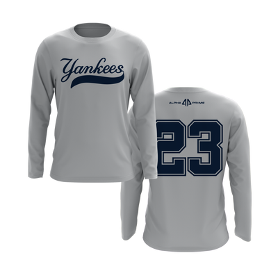 Personalized Yankees Logo Long Sleeve Shirt