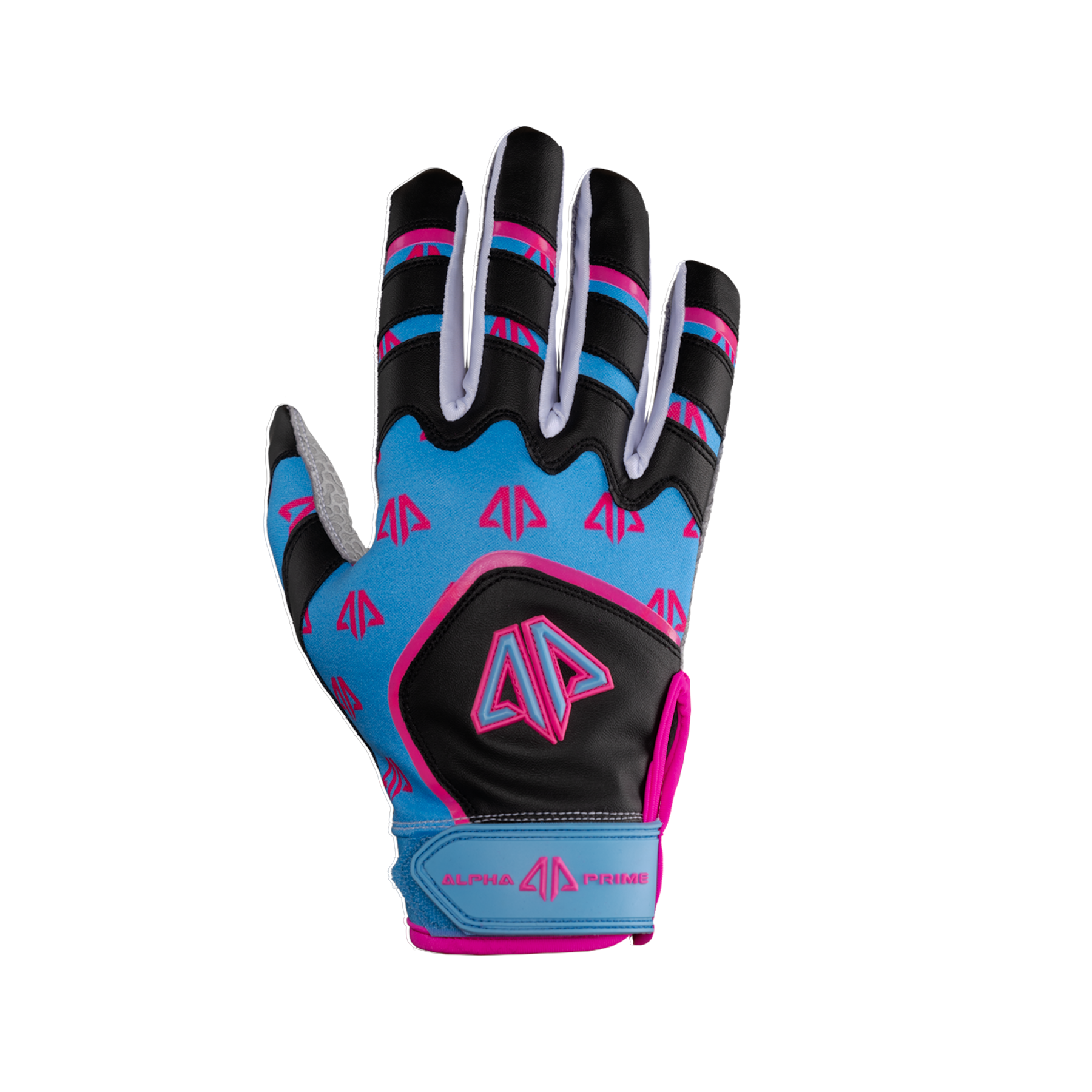 Black and top pink batting gloves