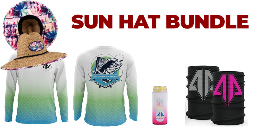 Sun Hat, Face Guard, Koozie, Full Sub Fishing Shirt