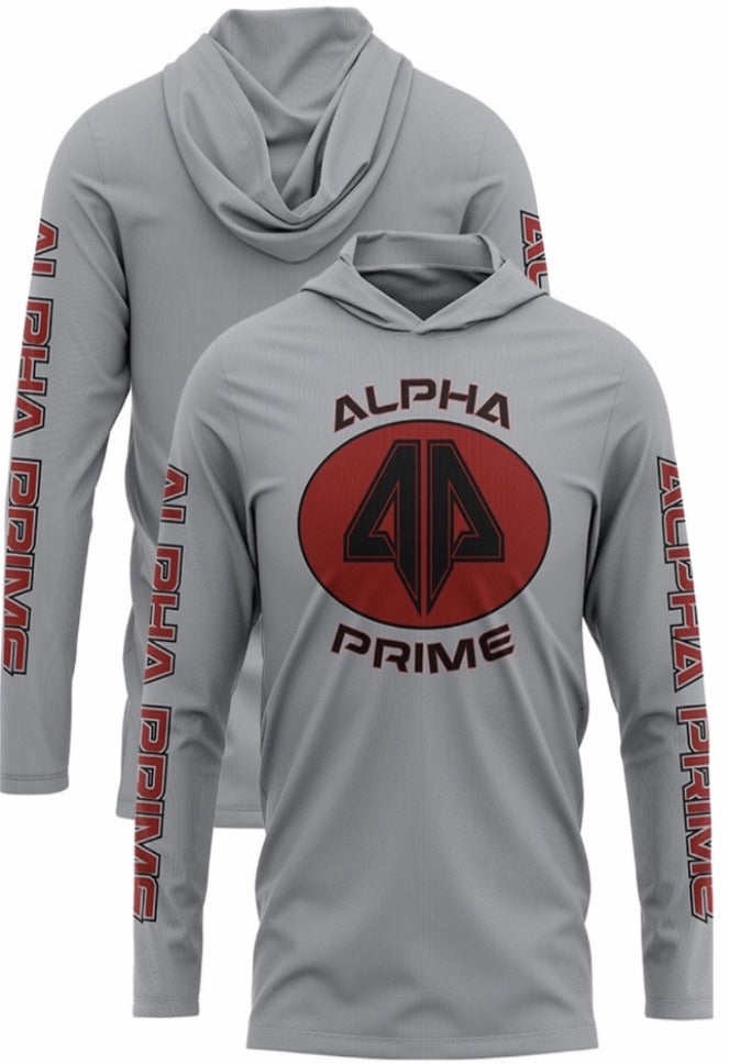 Alpha Prime T-Shirt Hoodie - Grey/Red AP