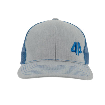AP Retro Trucker Snapback Hat - Heather Grey & Royal Blue